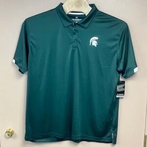 Colosseum Michigan State Spartans Mens XXL Green Polo Shirt FFPS10225 NWT